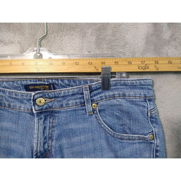 Levis 524 Jeans Womens 15 Blue Denim Too Superlow Bootcut Cowgirl Western Boho - Picture 3 of 9